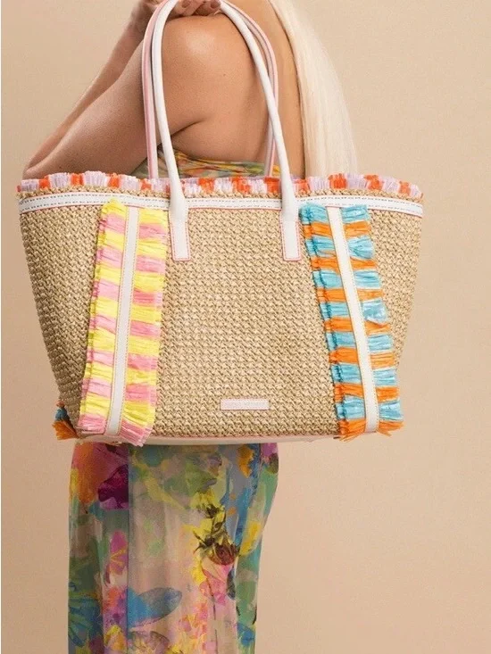 Sophia Webster Taya Raffia Multi-Colored Tote - Picture 5 of 16